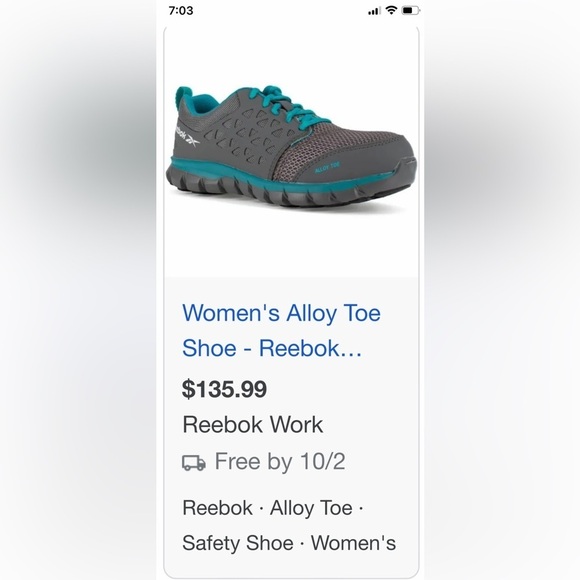 Reebok Women’s Athletic Work Shoe Alloy Toe - Picture 2 of 8
